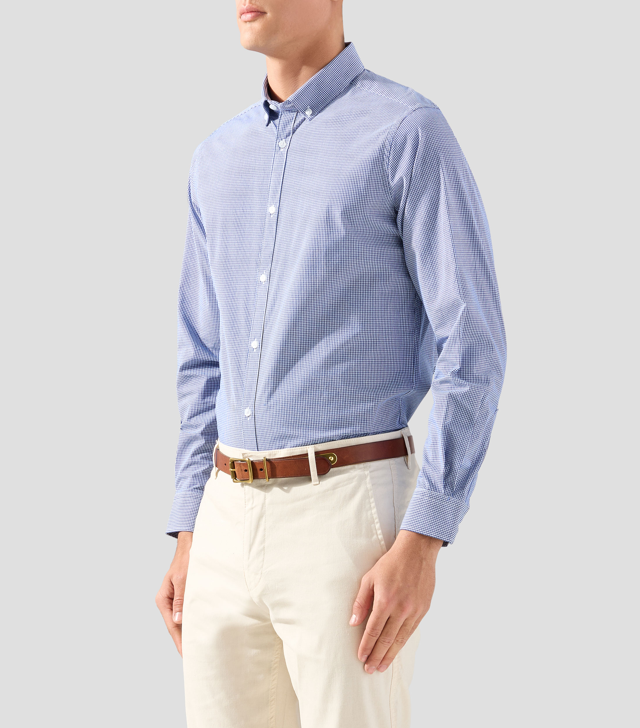 Camisa de cuadros manga larga Hombre
